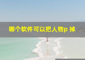 哪个软件可以把人物p 掉